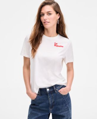 On 34th - Women's Superbe Embellished Crewneck Tee