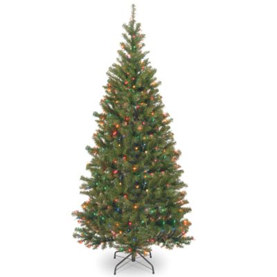 National Tree Company - National Tree 7.5' Spruce Hinged Tree with 450 Multi Lights