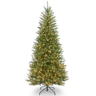 National Tree Company - National Tree 7 .5' Dunhill Slim Fir Hinged Tree with 600 Clear Lights