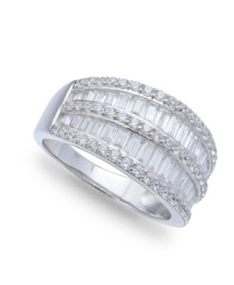 Giani Bernini - Cubic Zirconia Pave Baguette Ring (2-1/8 ct.t.w) in Sterling Silver
