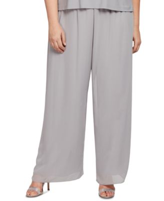 Alex Evenings - Plus Size Wide-Leg Chiffon Pants