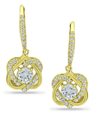 Giani Bernini - Cubic Zirconia Cluster Drop Earrings in 18k Gold-Plated Sterling Silver