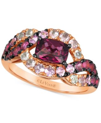 Le Vian - Raspberry Rhodolite (1 ct. t.w.), Strawberry Ombr&eacute; (1 ct. t.w.) & White Sapphire (1/6 ct. t.w.) Twist Ring in 14k Rose Gold