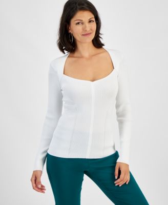 I.N.C. International Concepts - Women's Ribbed Long-Sleeve Sweater