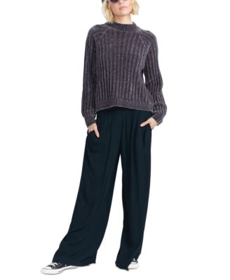 Volcom - Juniors' She Savage Mock-Neck Chenille Sweater