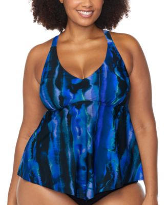 Raisins Curve - Trendy Plus Size Aviva Underwire Tankini Top