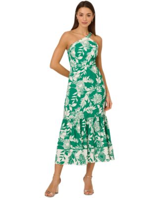 Adrianna - Women's Printed One-Shoulder Midi Dress