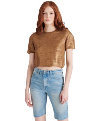 Steve Madden - Women's Biana Metallic Crochet Sweater