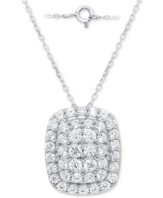 Forever Grown Diamonds - Lab-Grown Diamond Cushion Cluster 18" Pendant Necklace (2 ct. t.w.)
