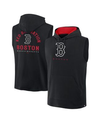 Fanatics - Men's Black Boston Red Sox Fire Speed Sleeveless Pullover Hoodie