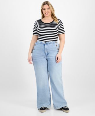 On 34th - Trendy Plus Size High-Rise Relaxed-Fit Wide-Leg Jeans