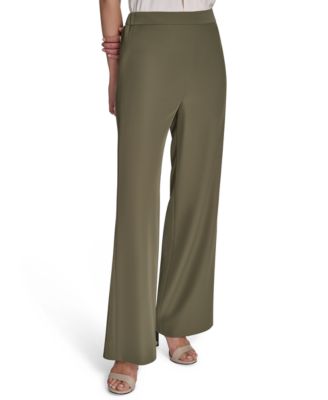 Halston - Women's Soft Suiting Wide-Leg Pull-On Pants