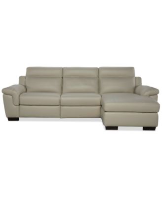 Furniture - Julius II 3-Pc. Leather Chaise Sectional with 2 Power Recliners