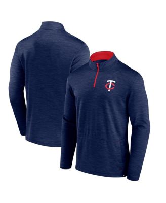 Fanatics - Men's Heather Navy Minnesota Twins Fundamentals Quarter-Zip Pullover