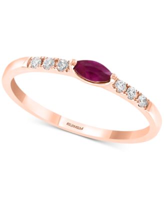 EFFY Collection - Ruby (1/5 ct. t.w.) and Diamond (1/10 ct. t.w.) Ring (Also Available In Tsavorite)