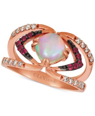 Le Vian - Neopolitan Opal (3/4 ct. t.w.), Passion Ruby (1/6 ct. t.w.), & Nude Diamonds (1/4 ct. t.w.) Ring set in 14k Rose Gold (Also available with Blueberry Sapphires