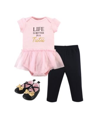 Little Treasure - Baby Boys and Girls Cotton Bodysuit, Pant and Shoe Set