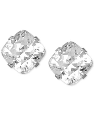 Macy's - Swarovski Zirconia Stud Earrings in 14k White Gold (3-9/10 ct. t.w)
