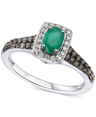 Le Vian - Emerald (3/8 ct. t.w.) & Diamond (1/2 ct. t.w.) Ring in 14k White Gold