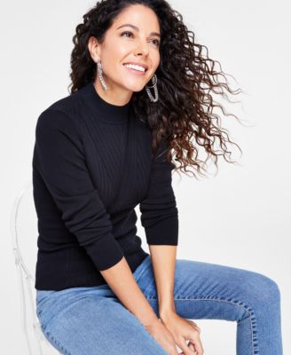 I.N.C. International Concepts - Mock Neck Ribbed Sweater