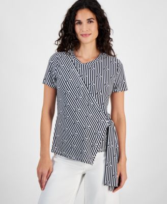 Nautica Jeans - Women's Anchor Ahoy Side-Tie Wrap Top