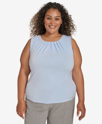 Calvin Klein - Plus Size Pleat-Neck Camisole