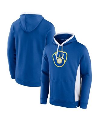 Fanatics - Men's Royal Milwaukee Brewers True Classics Fanarama Pullover Hoodie