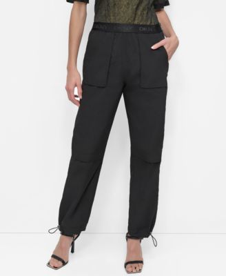 DKNY - Women's Rumpled High-Rise Bungee Pants