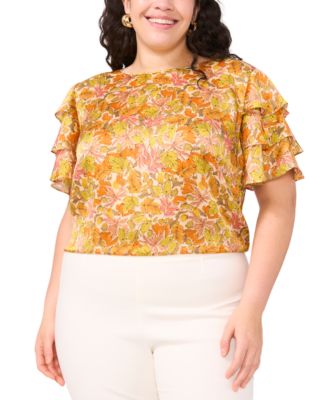 Vince Camuto - Plus Size Tiered Ruffle-Sleeve Blouse