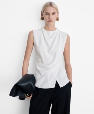 MANGO - Women's Sleeveless Draped Blouse