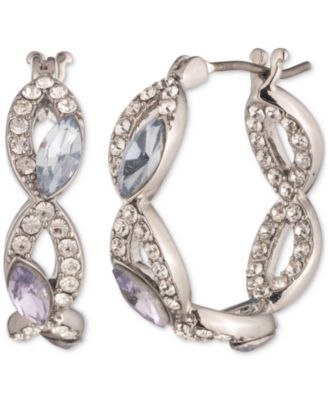 Givenchy - Small Mixed Crystal Openwork Hoop Earrings, 0.68"