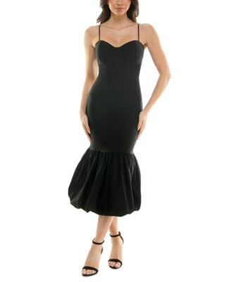 KATIA RAE - Women's Fitted Bubble-Hem Midi Dress