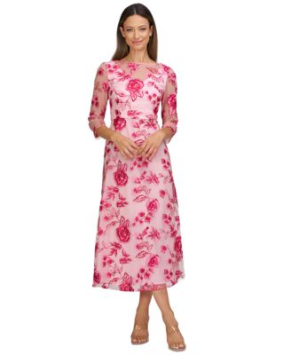 JS Collections - Women's Nadine Embroidered 3/4-Sleeve Party Dress