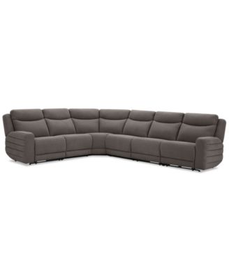 Furniture - Kristyan 6-Pc. Fabric Sectional with 3 Power Motion Chairs