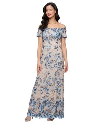 Alex Evenings - Women's Off-The-Shoulder Lace A-Line Dress