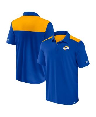 Fanatics - Men's Royal/Gold Los Angeles Rams color block Polo