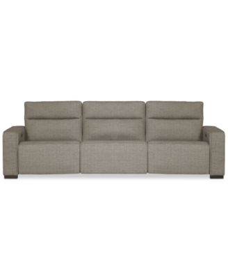 Furniture - Miren 3-Pc. Fabric Sectional with 3 Power Headrest Recliners