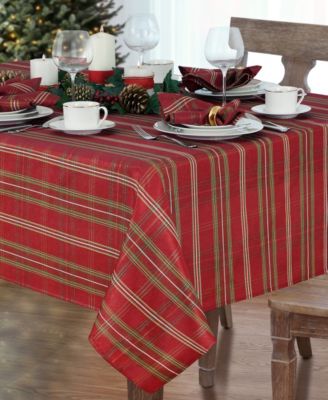 Elrene - Shimmering Plaid 60" x 144" Tablecloth