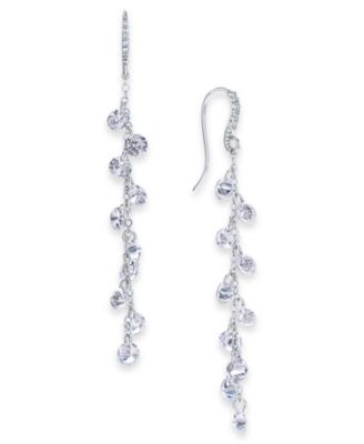 I.N.C. International Concepts - Silver-Tone Cubic Zirconia Shaky Linear Drop Earrings