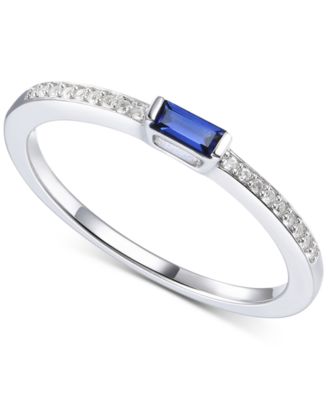Macy's - Emerald (1/6 ct. t.w.) & Diamond (1/20 ct. t.w.) Ring in Sterling Silver (Also in Ruby & Sapphire)