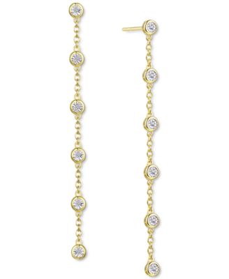 Macy's - Diamond Bezel Linear Drop Earrings (1/10 ct. t.w.)
