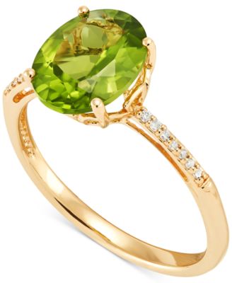 Macy's - Peridot (2-3/4 ct. t.w.) & Diamond (1/20 ct. t.w.) Ring in 14k Gold