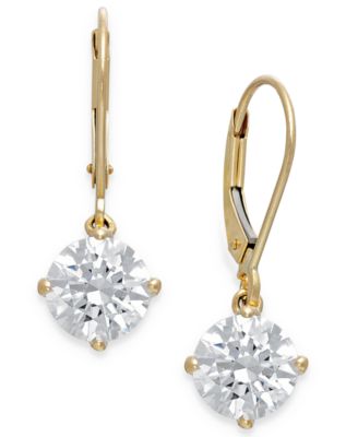 Arabella - Cubic Zirconia Leverback Earrings in 14k Gold (4-1/2 ct. t.w.)