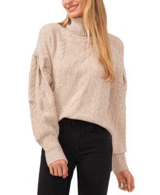 CeCe - Women's Cable-Knit Turtleneck Sweater