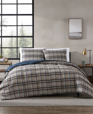 Eddie Bauer - Rugged Plaid Multi Navy Comforter Set, Full/Queen