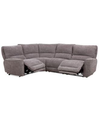 Furniture - Deklyn 116" 4-Pc. Fabric Sectional with 2 Power Recliners