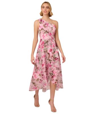 Adrianna Papell - Women's Printed One-Shoulder High-Low Dress