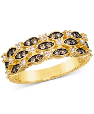 Le Vian - Nude Diamond & Chocolate Diamond Openwork Triple Row Statement Ring (3/8 ct. t.w.) in 14k Gold