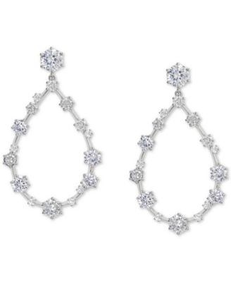 Eliot Danori - Rhodium-Plated Cubic Zirconia Open Drop Earrings