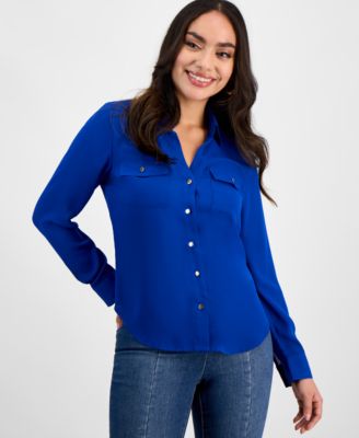 I.N.C. International Concepts - Petite Button-Front Blouse